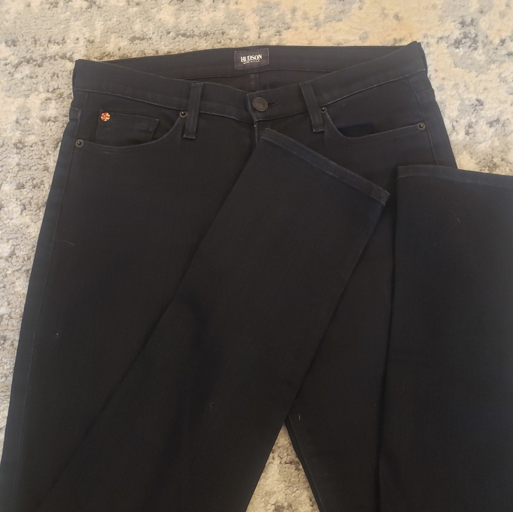 Hudson Dark Blue/Black Straight Leg Skinny Jeans size 28